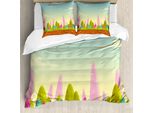 Abakuhaus Copripiumino Wald, Illustrazione Fantasy-Cartoon, Antiacaro, Adatto A Chi Soffre Di Allergie, Con Federe, 155 Cm X 220 Cm - 80 X 80 Cm, Multicolore