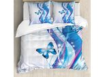 Abakuhaus Navy E Blush Copripiumino, Magie Schmetterling, Antiacaro Adatto A Chi Soffre Di Allergie Con Federe, 155 Cm X 220 Cm - 80 X 80 Cm, Blu, Rosa, Bianco