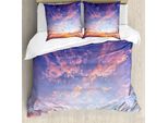 Abakuhaus Navy E Blush Copripiumino, Ethereal Sky, Antiacaro, Adatto A Chi Soffre Di Allergie, Con Federe, 155 Cm X 220 Cm - 80 X 80 Cm, Rosa Viola Blu