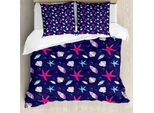 Abakuhaus Navy E Blush Copripiumino, Vita Nautica, Antiacaro, Adatto A Chi Soffre Di Allergie, Con Federe, 200 Cm X 200 Cm - 80 X 80 Cm, Multicolore
