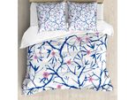 Abakuhaus Navy E Blush Copripiumino, Naturale, Antiacaro, Adatto A Chi Soffre Di Allergie, Con Federe, 155 Cm X 220 Cm - 80 X 80 Cm, Viola, Blu, Rosa
