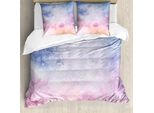 Abakuhaus Navy E Blush Copripiumino, Soft-Nebel, Antiacaro, Adatto A Chi Soffre Di Allergie, Con Federe, 200 Cm X 200 Cm - 80 X 80 Cm, Blu, Rosa, Salmone