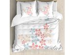 Abakuhaus Copripiumino San Valentino, Design Vintage, Antiacaro, Adatto A Chi Soffre Di Allergie, Con Federe, 200 Cm X 200 Cm - 80 X 80 Cm, Rose Essiccate - Blu Grigio
