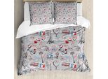 Abakuhaus Paris Copripiumino, Francia Città Dell'amore, Antiacaro, Adatto A Chi Soffre Di Allergie, Con Federe, 155 Cm X 220 Cm - 80 X 80 Cm, Multicolore
