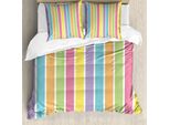 Abakuhaus Copripiumino Colorato, Pastello Estate Funky, Antiacaro Adatto A Chi Soffre Di Allergie Con Federe, 200 Cm X 200 Cm - 80 X 80 Cm, Multicolore