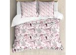 Abakuhaus Paris Copripiumino, Kissing Couple Valentines, Antiacaro, Adatto A Chi Soffre Di Allergie, Con Federe, 155 Cm X 220 Cm - 80 X 80 Cm, Rosa Baby