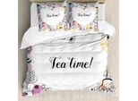 Abakuhaus Copripiumino Tea Party, Cornice Decorativa, Antiacaro, Adatto A Chi Soffre Di Allergie, Con Federe, 200 Cm X 200 Cm - 80 X 80 Cm, Multicolore