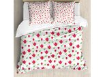 Abakuhaus Copripiumino Tea Party, Pois Con Teiere, Antiacaro, Adatto A Chi Soffre Di Allergie, Con Federe, 155 Cm X 220 Cm - 80 X 80 Cm, Verde Corallo Scuro