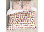 Abakuhaus Tea Party Copripiumino, Biscotti Dolci, Antiacaro, Adatto A Chi Soffre Di Allergie, Con Federe, 155 Cm X 220 Cm - 80 X 80 Cm, Multicolore