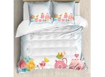 Abakuhaus Copripiumino Tea Party, Uccellini Che Bevono Tè, Antiacaro, Adatto A Chi Soffre Di Allergie, Con Federe, 200 Cm X 200 Cm - 80 X 80 Cm, Multicolore