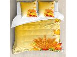 Abakuhaus Copripiumino Harvest, Composizione, Antiacaro, Adatto A Chi Soffre Di Allergie, Con Federe, 200 Cm X 200 Cm - 80 X 80 Cm, Giallo Terra, Verde, Rosso