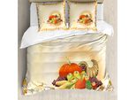 Abakuhaus Copripiumino Ernte, Cornice In Legno Di Acero Rustico, Antiacaro, Adatto A Chi Soffre Di Allergie, Con Federe, 200 Cm X 200 Cm - 80 X 80 Cm, Multicolore