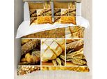 Abakuhaus Copripiumino Ernte, Collage Weizen Stages, Antiacaro, Adatto A Chi Soffre Di Allergie, Con Federe, 155 Cm X 220 Cm - 80 X 80 Cm, Terra Giallo Marrone