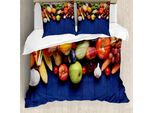 Abakuhaus Copripiuma Ernte, Frutta Fresca Biologica, Antiacaro, Adatto A Chi Soffre Di Allergie, Con Federe, 200 Cm X 200 Cm - 80 X 80 Cm, Multicolore