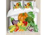 Abakuhaus Copripiumino Harvest, Cartoon Harvest, Antiacaro, Adatto A Chi Soffre Di Allergie, Con Federe, 155 Cm X 220 Cm - 80 X 80 Cm, Multicolore