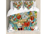 Abakuhaus Ti Amo Copripiumino, Eros Presenta Anello, Antiacaro, Adatto A Chi Soffre Di Allergie, Con Federe, 155 Cm X 220 Cm - 80 X 80 Cm, Multicolore
