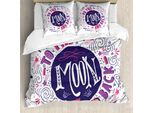 Abakuhaus Ti Amo Copripiumino, Amore Colorato, Antiacaro Adatto A Chi Soffre Di Allergie Con Federe, 155 Cm X 220 Cm - 80 X 80 Cm, Rosa Viola Viola