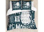 Abakuhaus Ti Amo Copripiumino, Universo Desidero Fiori, Antiacaro Adatto A Chi Soffre Di Allergie Con Federe, 200 Cm X 200 Cm - 80 X 80 Cm, Blu Petrolio Scuro Bianco