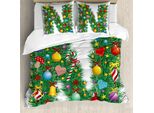 Abakuhaus Lettera N Copripiumino, Capitale N Pine Leaves, Antiacaro, Adatto A Chi Soffre Di Allergie, Con Federe, 200 Cm X 200 Cm - 80 X 80 Cm, Multicolore