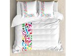 Abakuhaus Lettera L Copripiumino, Ispirazione Musicale L, Antiacaro Adatto A Chi Soffre Di Allergie Con Federe, 200 Cm X 200 Cm - 80 X 80 Cm, Multicolore