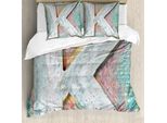 Abakuhaus Lettera K Copripiumino, Effetto Graffiato K, Antiacaro, Adatto A Chi Soffre Di Allergie, Con Federe, 155 Cm X 220 Cm - 80 X 80 Cm, Multicolore