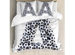 Abakuhaus Lettera A Copripiumino, Palloni Da Calcio Capitale, Antiacaro Adatto A Chi Soffre Di Allergie Con Federe, 155 Cm X 220 Cm - 80 X 80 Cm, Bianco E Nero