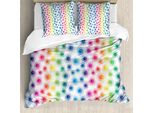 Abakuhaus Copripiumino Colorato, Funky Geometric Retro, Antiacaro, Adatto A Chi Soffre Di Allergie, Con Federe, 200 Cm X 200 Cm - 80 X 80 Cm, Multicolore