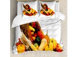 Abakuhaus Copripiumino Harvest, Fotografia Thanksgiving, Antiacaro, Adatto A Chi Soffre Di Allergie, Con Federe, 155 Cm X 220 Cm - 80 X 80 Cm, Arancione Vermiglio Marrone