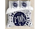 Abakuhaus Ti Amo Copripiumino, Parole Felici Comet, Antiacaro Adatto A Chi Soffre Di Allergie Con Federe, 155 Cm X 220 Cm - 80 X 80 Cm, Blu Scuro Bianco