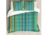 Abakuhaus Copripiumino Astratto, Strisce Sottili Retrò, Antiacaro, Adatto A Chi Soffre Di Allergie, Con Federe, 200 Cm X 200 Cm - 80 X 80 Cm, Multicolore