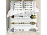 Abakuhaus Copripiumino Pfeil, Elementi Retrò, Antiacaro, Adatto A Chi Soffre Di Allergie, Con Federe, 155 Cm X 220 Cm - 80 X 80 Cm, Giallo Nero