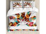 Abakuhaus Set Copripiumino Boho Per Letti Matrimoniali, Piume Color Pastello, Antiacaro, Adatto A Chi Soffre Di Allergie, Con Federe, Multicolore