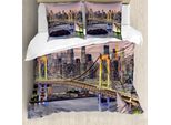 Abakuhaus Copripiumino Con Vista Della Città, Tokyo Giappone Ponte, Antiacaro, Adatto A Chi Soffre Di Allergie, Con Federe, 155 Cm X 220 Cm - 80 X 80 Cm, Multicolore