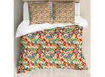 Abakuhaus Copripiumino Geometrico, Intreccio Giapponese, Antiacaro, Adatto A Chi Soffre Di Allergie, Con Federe, 155 Cm X 220 Cm - 80 X 80 Cm, Multicolore