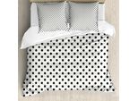Abakuhaus Copripiumino Geometrico, Pois Grandi, Antiacaro, Adatto A Chi Soffre Di Allergie, Con Federe, 200 Cm X 200 Cm - 80 X 80 Cm, Bianco E Nero