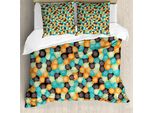Abakuhaus Copripiumino Geometrico, Cerchi Dai Toni Vivaci, Antiacaro, Adatto A Chi Soffre Di Allergie, Con Federe, 155 Cm X 220 Cm - 80 X 80 Cm, Multicolore