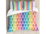 Abakuhaus Copripiumino Geometrico, Motivo Floreale, Antiacaro, Adatto A Chi Soffre Di Allergie, Con Federe, 155 Cm X 220 Cm - 80 X 80 Cm, Multicolore