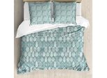 Abakuhaus Copripiumino Geometrico, Oval Doodle, Antiacaro, Adatto A Chi Soffre Di Allergie, Con Federe, 155 Cm X 220 Cm - 80 X 80 Cm, Coconut Turquoise