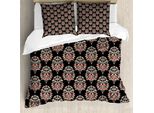 Abakuhaus Copripiumino In Damasco, Chiusura Tradizionale, Antiacaro, Adatto A Chi Soffre Di Allergie, Con Federe, 200 Cm X 200 Cm - 80 X 80 Cm, Nero Crema Rubino