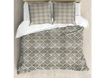 Abakuhaus Copripiumino In Damasco, Motivo Swirl, Antiacaro, Adatto A Chi Soffre Di Allergie, Con Federe, 200 Cm X 200 Cm - 80 X 80 Cm, Crema-Nero