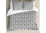 Abakuhaus Copripiumino In Damasco, Motivo Fogliame Elaborato, Antiacaro, Adatto A Chi Soffre Di Allergie, Con Federe, 200 Cm X 200 Cm - 80 X 80 Cm, Bianco E Nero