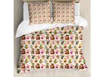 Abakuhaus Set Copripiumino Per Letti Matrimoniali, Giocattoli, Orsacchiotti, Antiacaro, Adatto A Chi Soffre Di Allergie, Con Federe, Multicolore