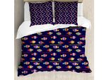 Abakuhaus Copripiumino Con Motivo A Pesci, Animali Arcobaleno, Antiacaro, Adatto A Chi Soffre Di Allergie, Con Federe, 155 Cm X 220 Cm - 80 X 80 Cm, Multicolore