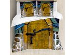 Abakuhaus Copripiumino Rustico, Porta Antica Stone House, Antiacaro, Adatto A Chi Soffre Di Allergie, Con Federe, 155 Cm X 220 Cm - 80 X 80 Cm, Multicolore