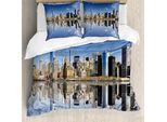 Abakuhaus New York City Copripiumino, Manhattan Building, Antiacaro, Adatto A Chi Soffre Di Allergie, Con Federe, 200 Cm X 200 Cm - 80 X 80 Cm, Multicolore