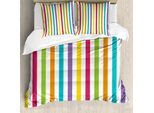 Abakuhaus Copripiumino Arcobaleno, Linea Minimalista, Antiacaro, Adatto A Chi Soffre Di Allergie, Con Federe, 155 Cm X 220 Cm - 80 X 80 Cm, Multicolore