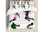 Abakuhaus Copripiumino Sportivo, Giocatore Di Basket Sport, Antiacaro Adatto A Chi Soffre Di Allergie Con Federe, 155 Cm X 220 Cm - 80 X 80 Cm, Multicolore