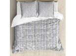 Abakuhaus Copripiumino Grigio E Bianco, Ispirazione Floreale, Antiacaro, Adatto A Chi Soffre Di Allergie, Con Federe, 155 Cm X 220 Cm - 80 X 80 Cm, Grigio