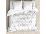 Abakuhaus Copripiumino Grigio E Bianco, Mosaico Arte Digitale, Antiacaro Adatto A Chi Soffre Di Allergie Con Federe, 155 Cm X 220 Cm - 80 X 80 Cm, Grigio Bianco