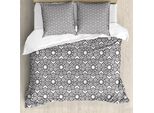 Abakuhaus Copripiumino Grigio E Bianco, Design, Antiacaro, Adatto A Chi Soffre Di Allergie, Con Federe, 155 Cm X 220 Cm - 80 X 80 Cm, Grigio Antracite Bianco